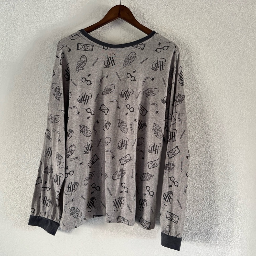 Cozy Harry Potter Wizarding World Loungewear Soft Sleep Shirt Gray XXL Fan Merch - Picture 11 of 12